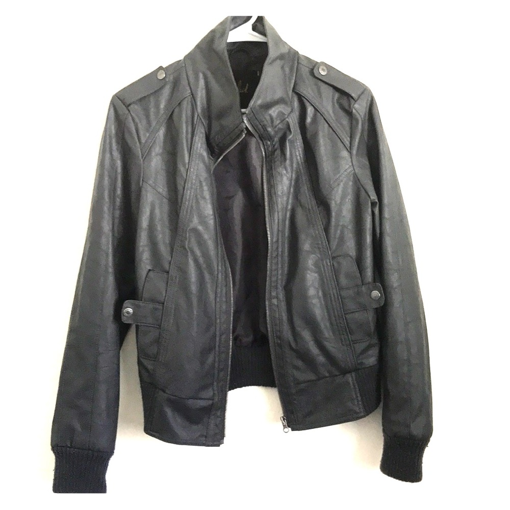 Jack Women’s Faux Leather Jacket Grey